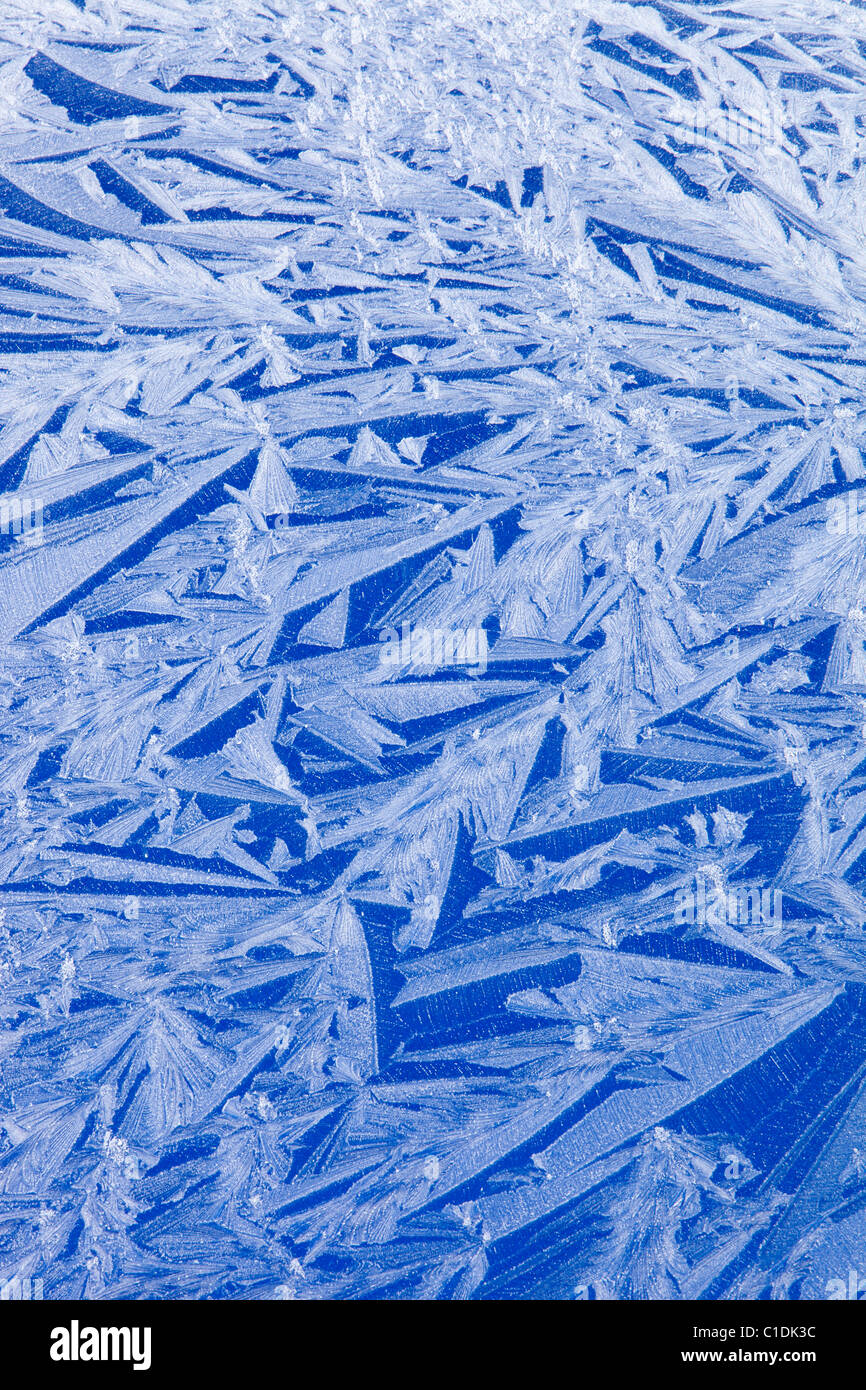 Frost patterns on a car roof Stock Photo Alamy