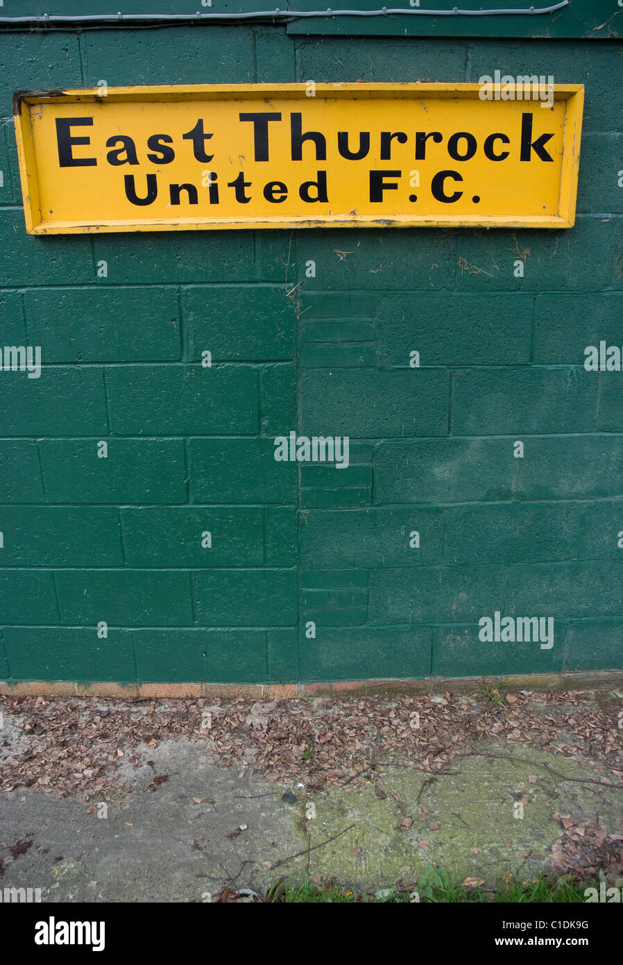 signboard outside East Thurrock football club Stock Photo Alamy