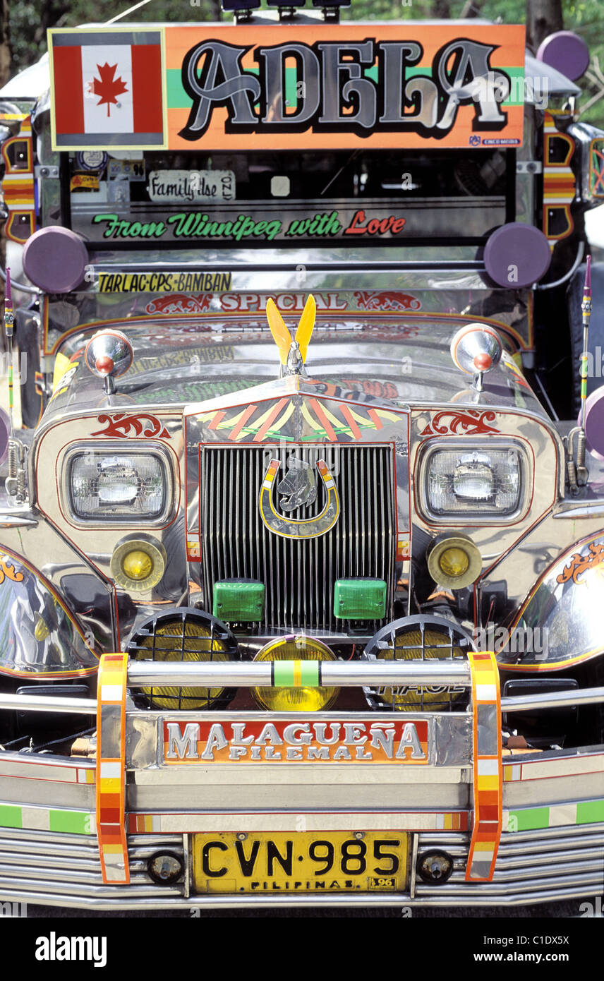 Philippines, Luzon Island, Manila, a jeepney, collective taxi Stock Photo
