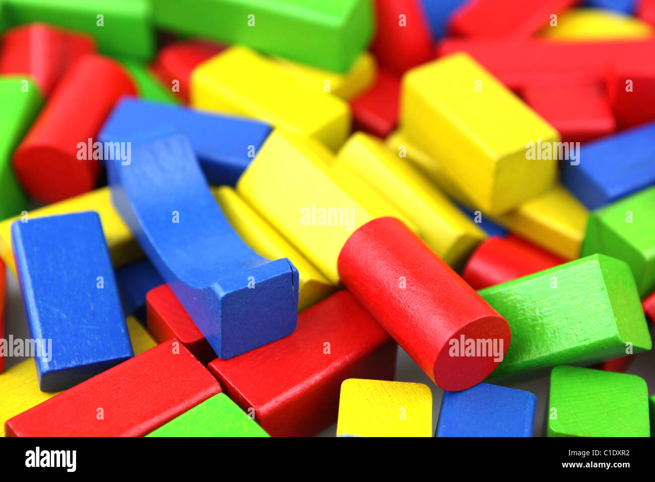 Wooden building blocks Stock Photo