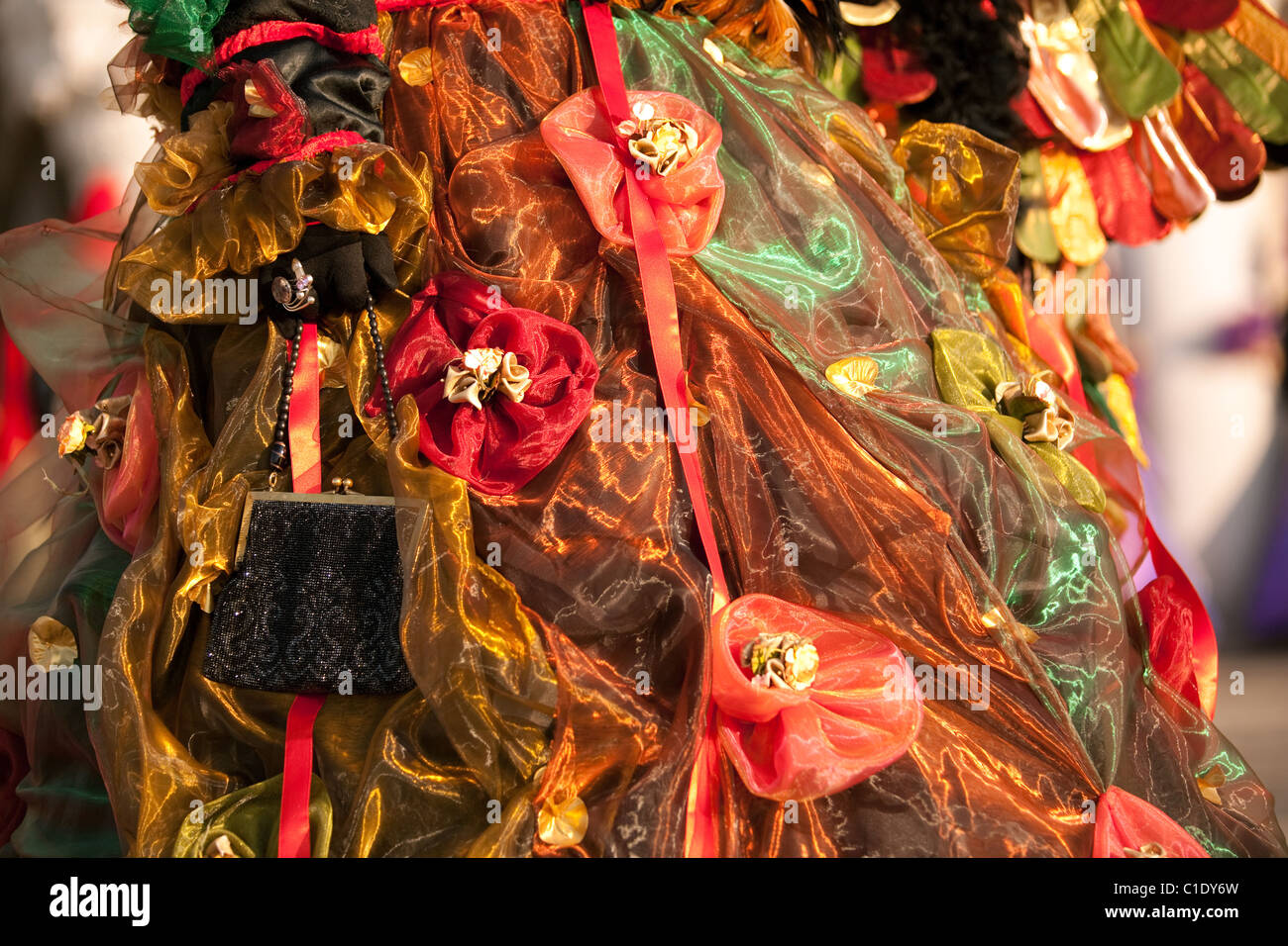 Detail, colourful costume, Venice Carnival, Venice, Italy Stock Photo
