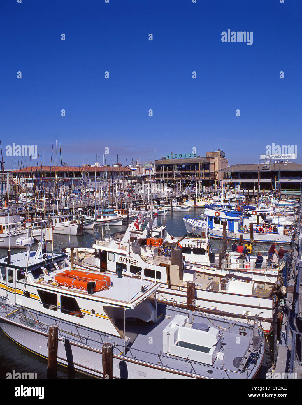 Boat marina at Fisherman's Wharf, San Francisco, California, United States of America Stock Photo