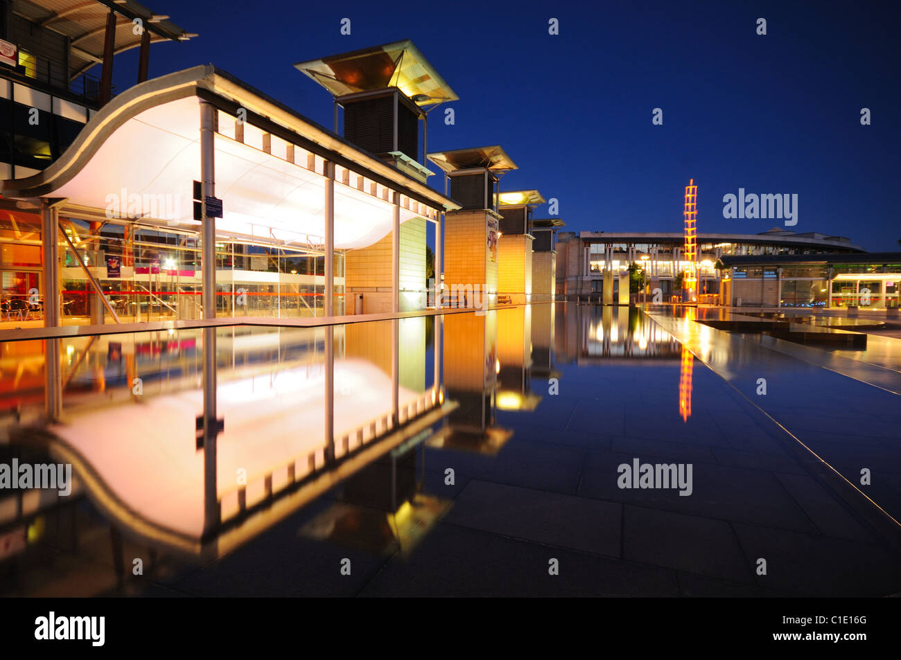 Bristol's Millennium Square at twilight Stock Photo Alamy