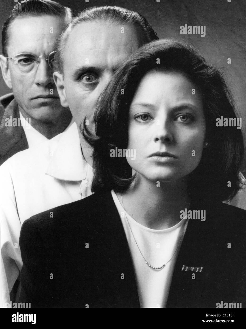 THE SILENCE OF THE LAMBS 1991 Orion film with from left: Scott Glenn, Anthony Hopkins and Jodie Foster Stock Photo