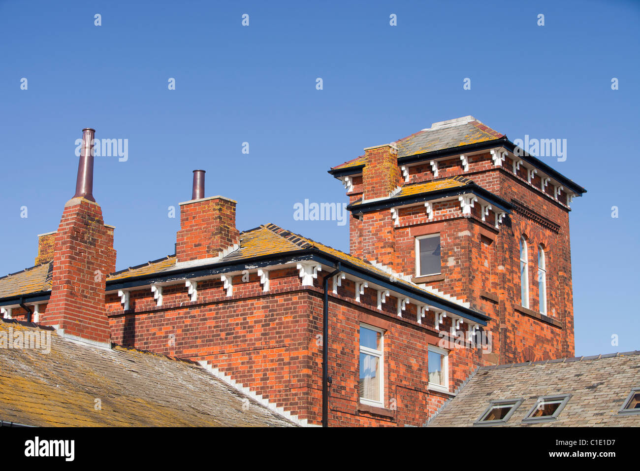 An old building on the shore at Rampside, Cumbria, UK. Stock Photo