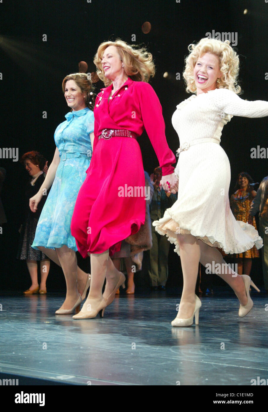 Stephanie J Block Allison Janney And Megan Hilty Opening Night For The New Broadway Musical Nine To Five At The Marquis Stock Photo Alamy