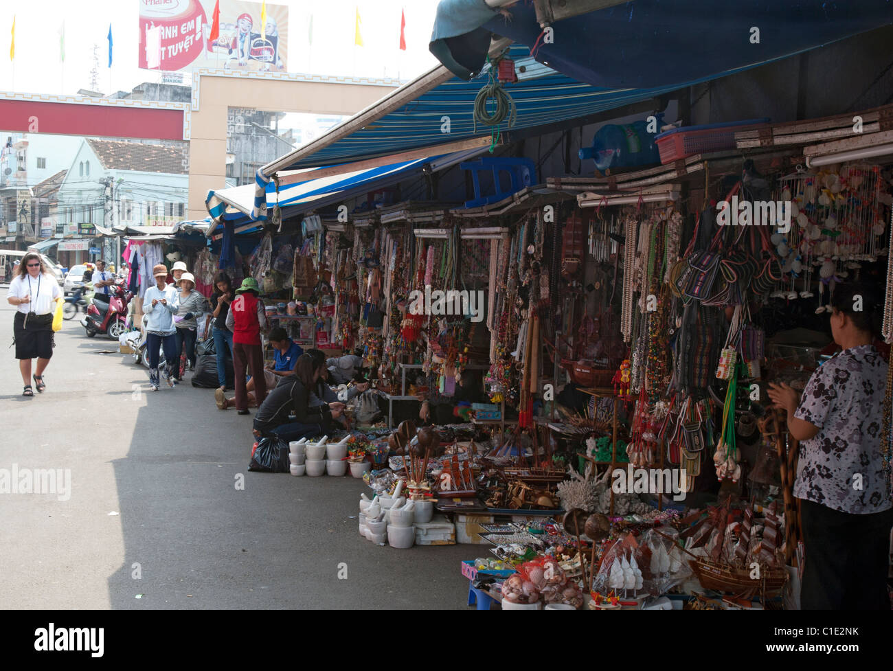 Outdoor Market in Nha Trang Stock Photo