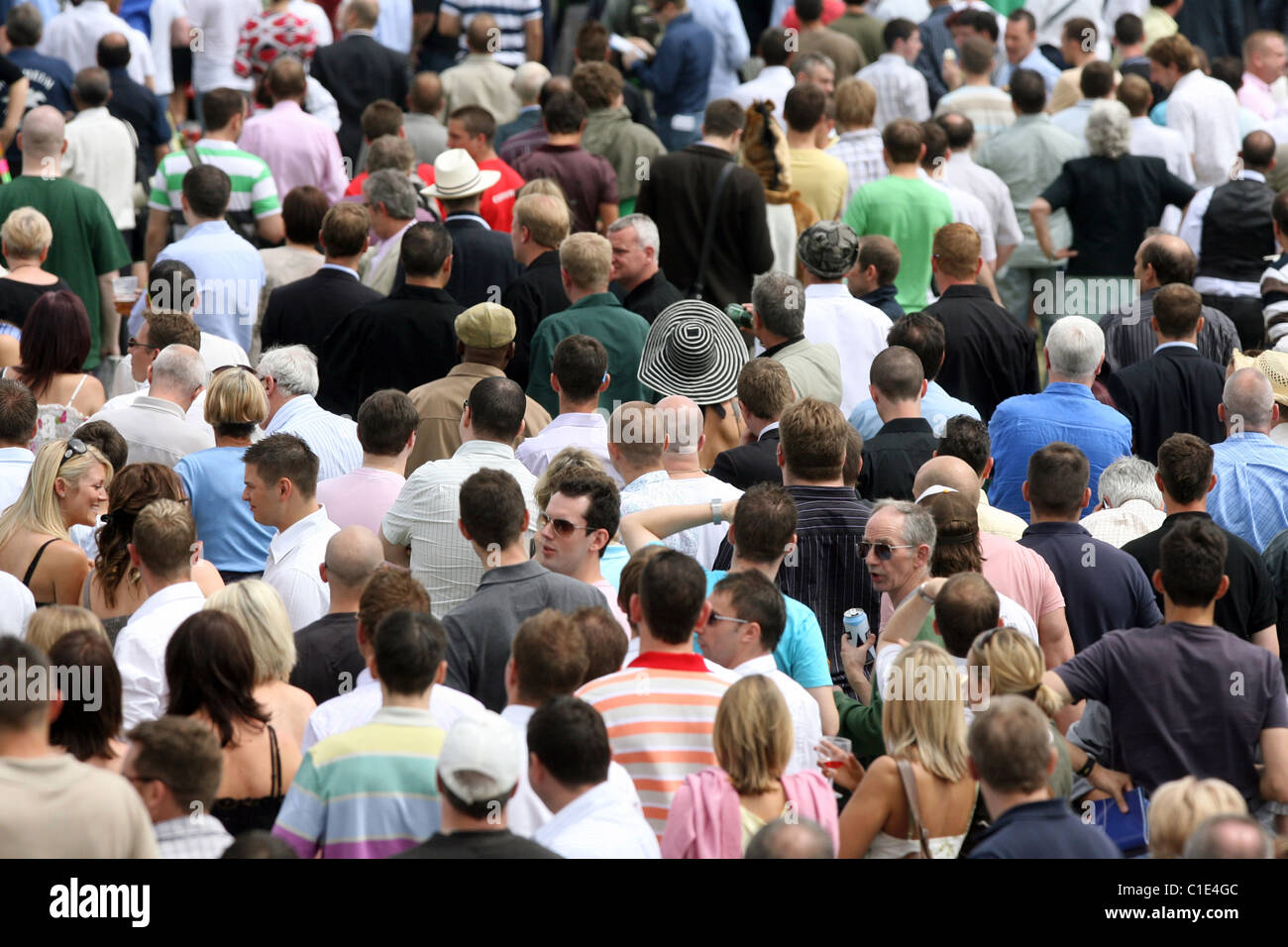 Crowd, Epsom, United Kingdom Stock Photo