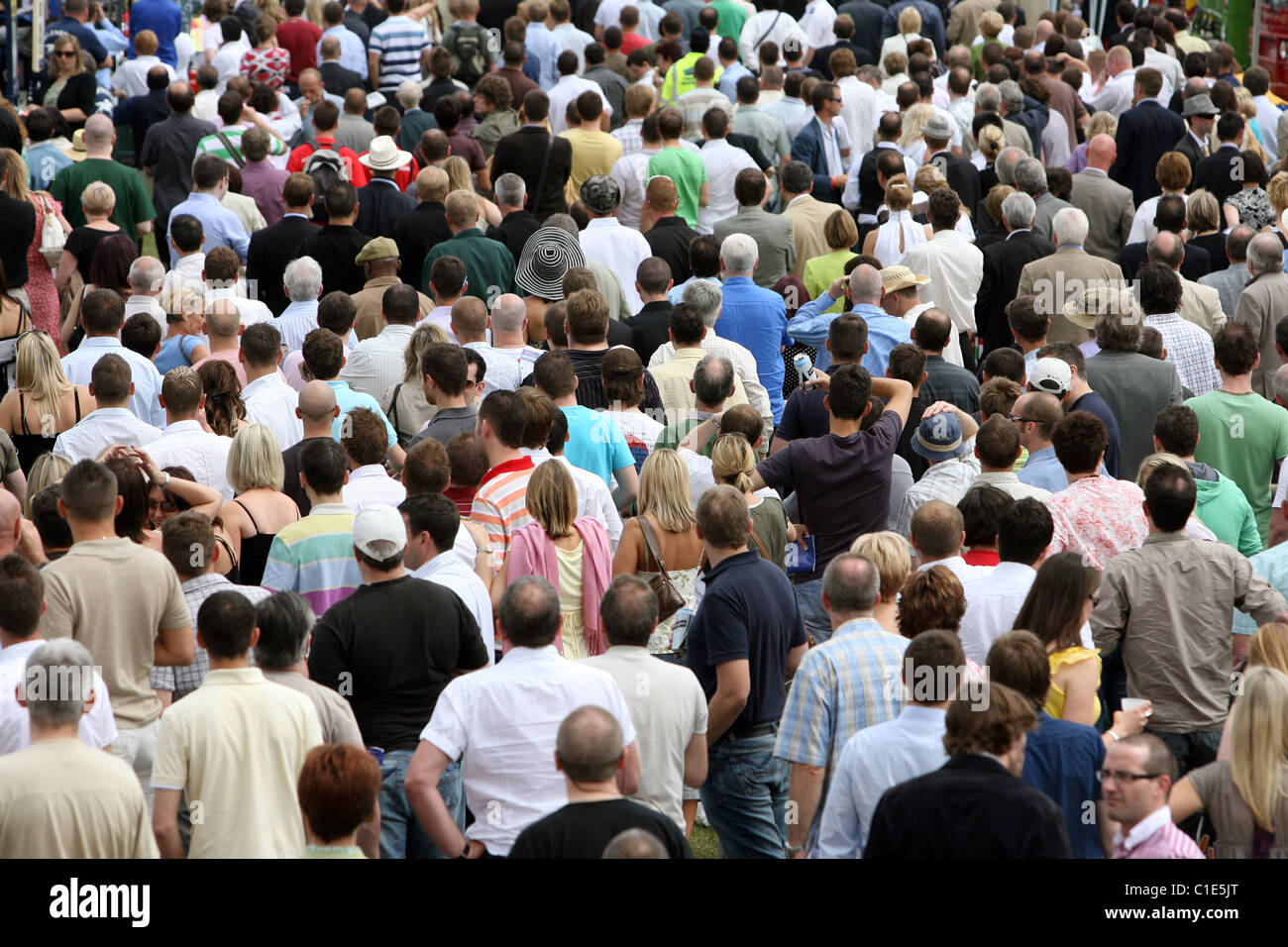 Crowd, Epsom, United Kingdom Stock Photo