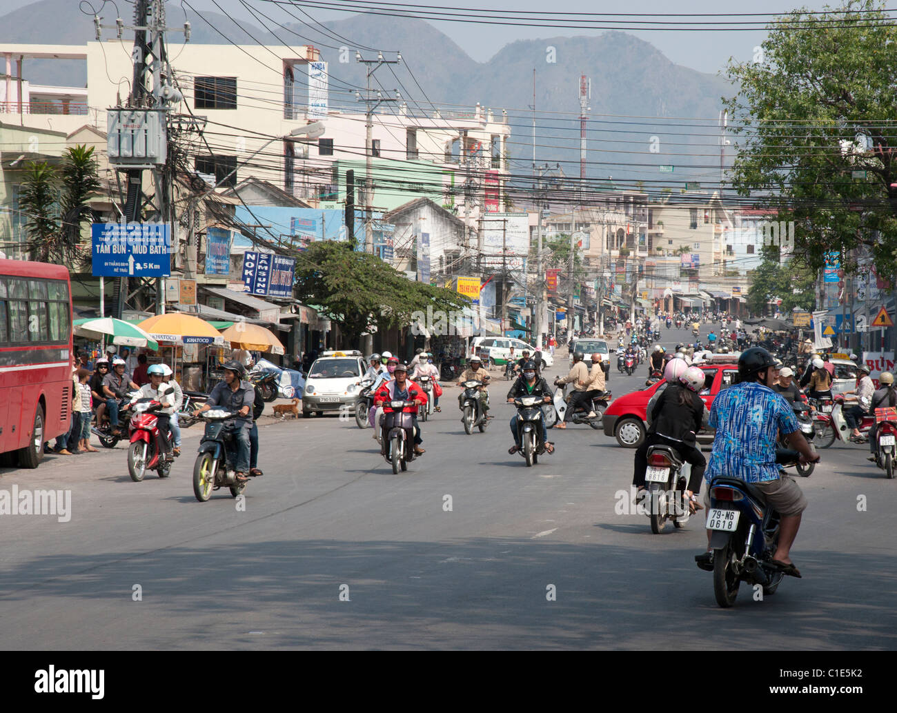 Street Scene in Nha Trang Vietnam Stock Photo