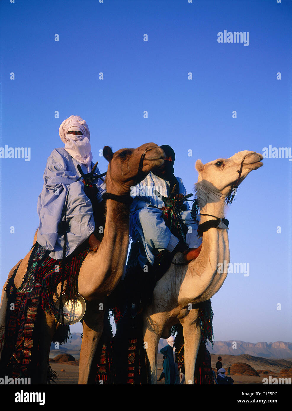 Algeria, Region of Sahara, Sahara, Tassili N’Ajjer, Djanet oasis, two ...