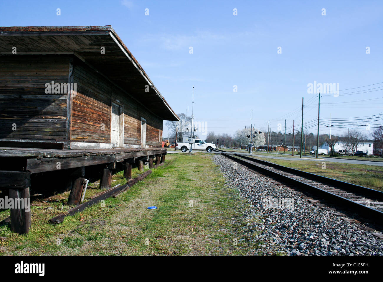 Railroad Freight Station, Smithfield North Carolina Stock Photo