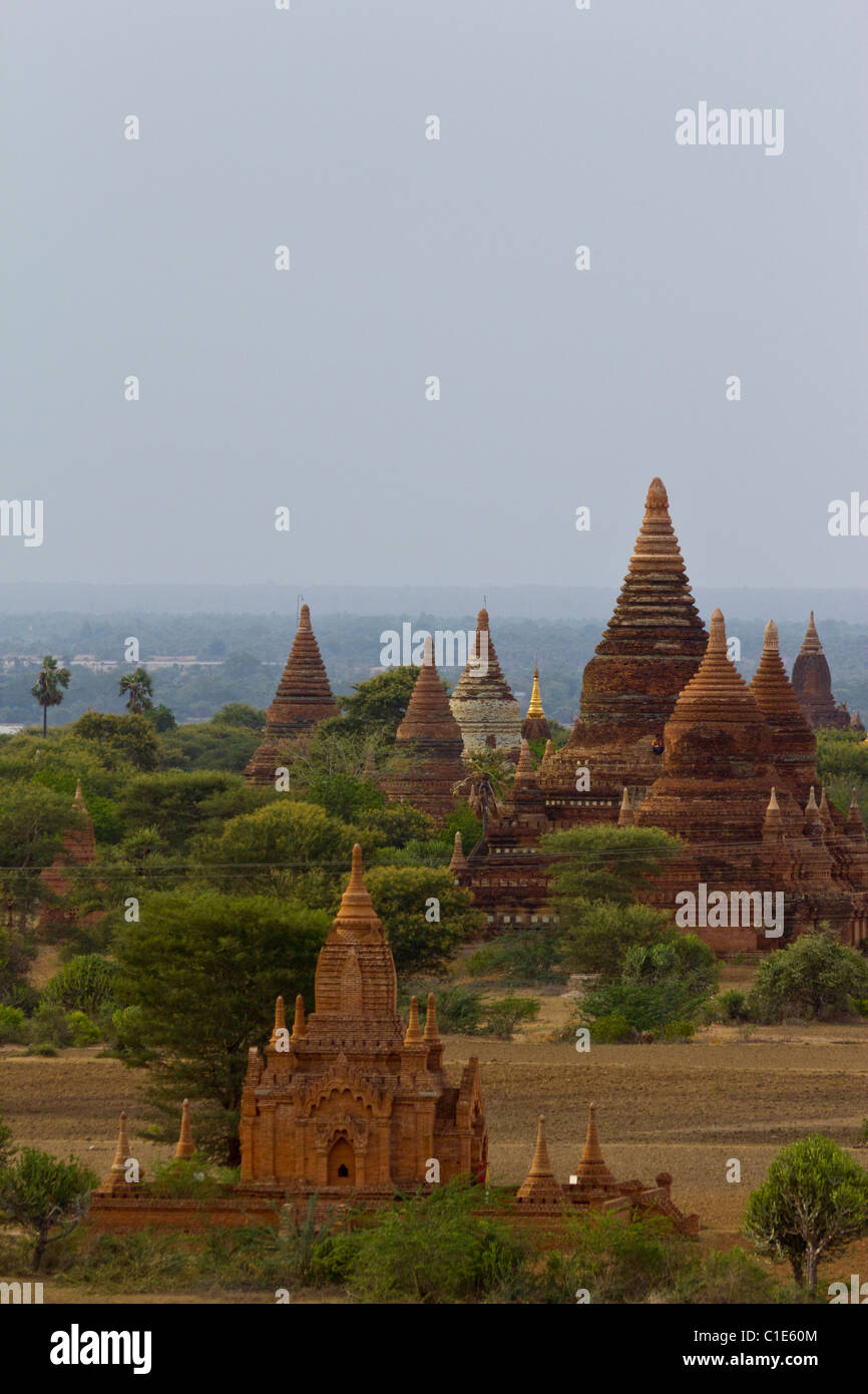 view of temples at Bagan, Myanmar Stock Photo