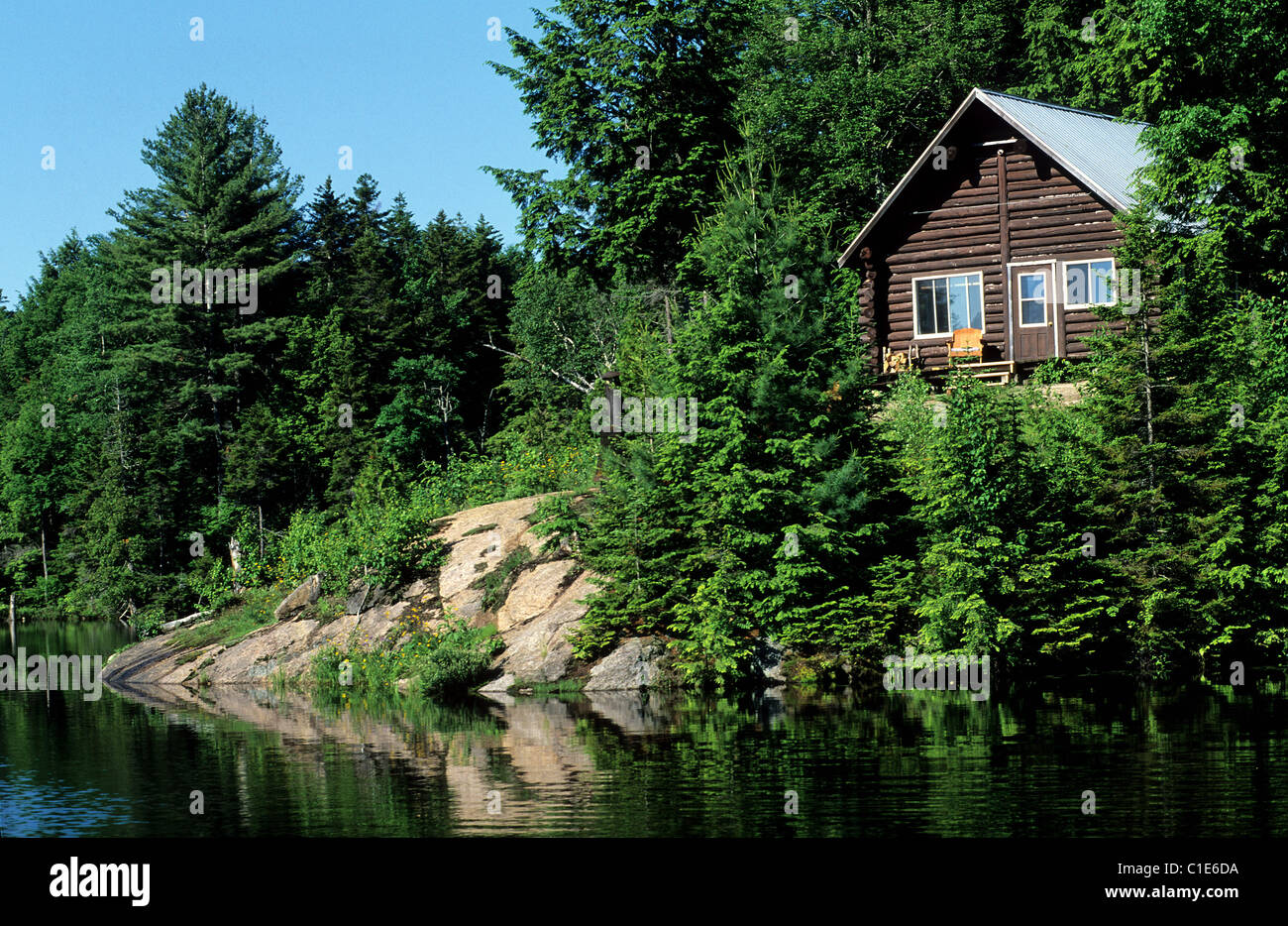 Canada, Quebec Province, Mauricie region, Saint Alexis des Monts,  Pourvoirie du Lac Blanc Resort Stock Photo - Alamy