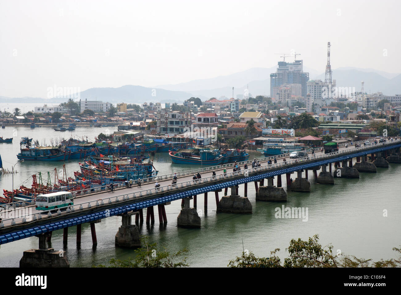 View of Nha Trang Vietnam from the Cham Temple Stock Photo