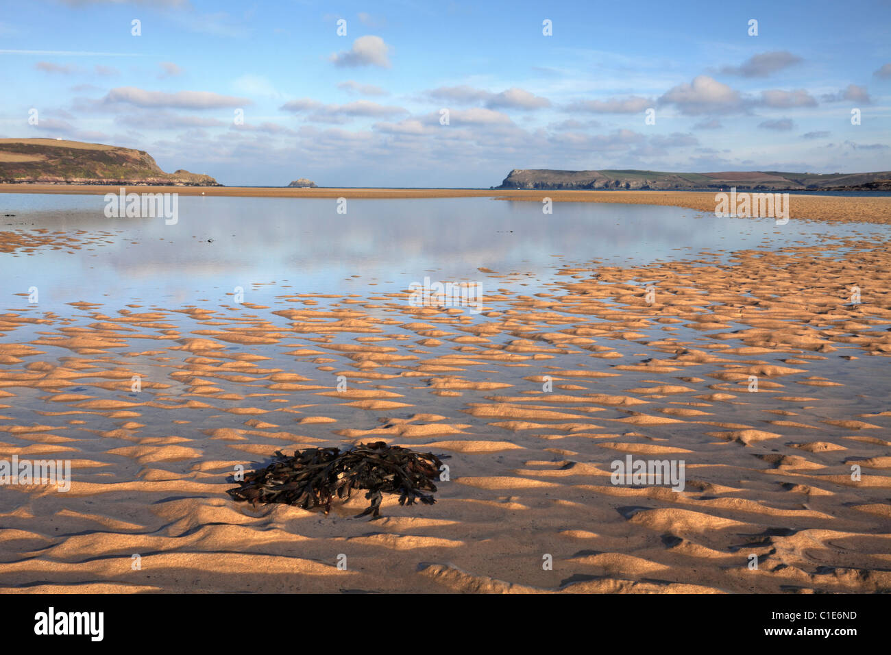 The Camel Estuary near Padstow captured at low tide Stock Photo