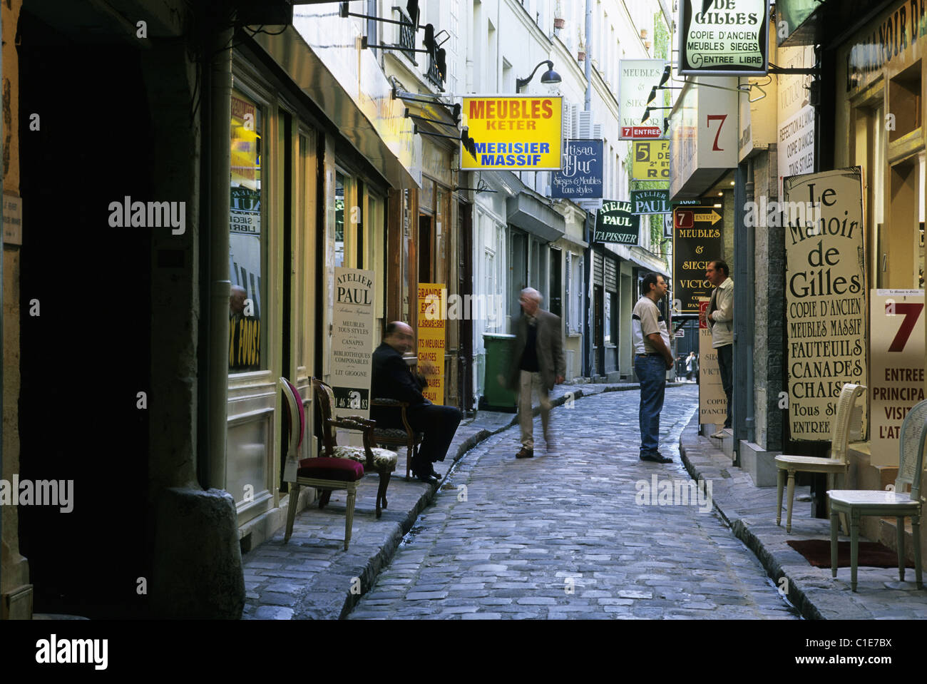 France, Paris, district of the Faubourg Saint Antoine, furniture shops in Chantier Passage Stock Photo