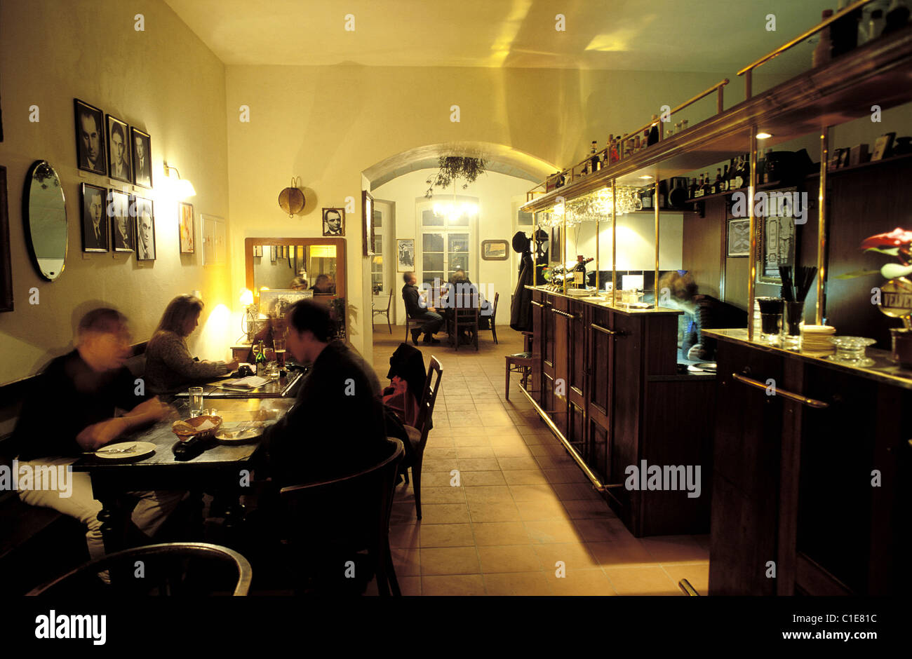 Czech Republic, Prague, cafe Le Montmartre where Kafka used to go Stock Photo