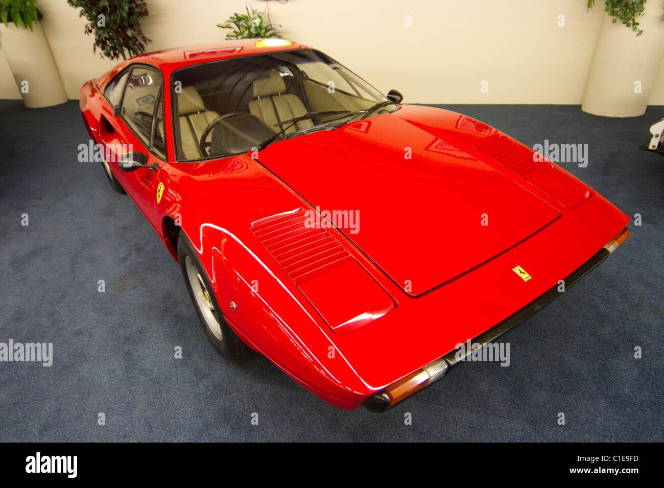 old red Ferrari sports car Stock Photo