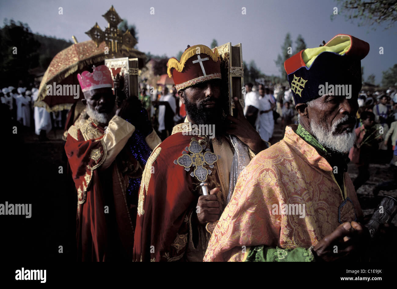 Ethiopia, region of Tigre, City of Axoum, Procession of the Olive Branches Celebration Stock Photo
