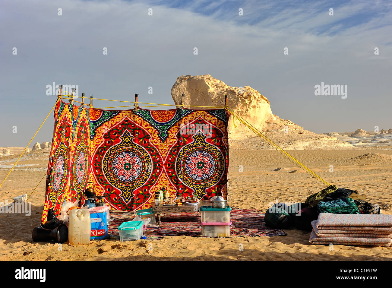 Tourist camp built for an overnight stay in the White Desert national