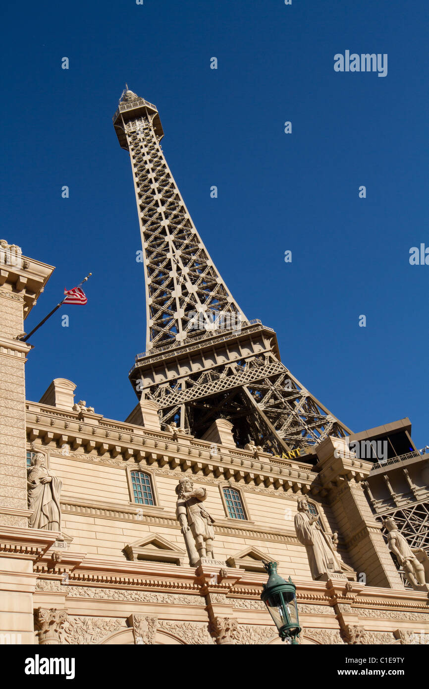 Eiffel Tower Day Las Vegas Blue Sky Stock Photo