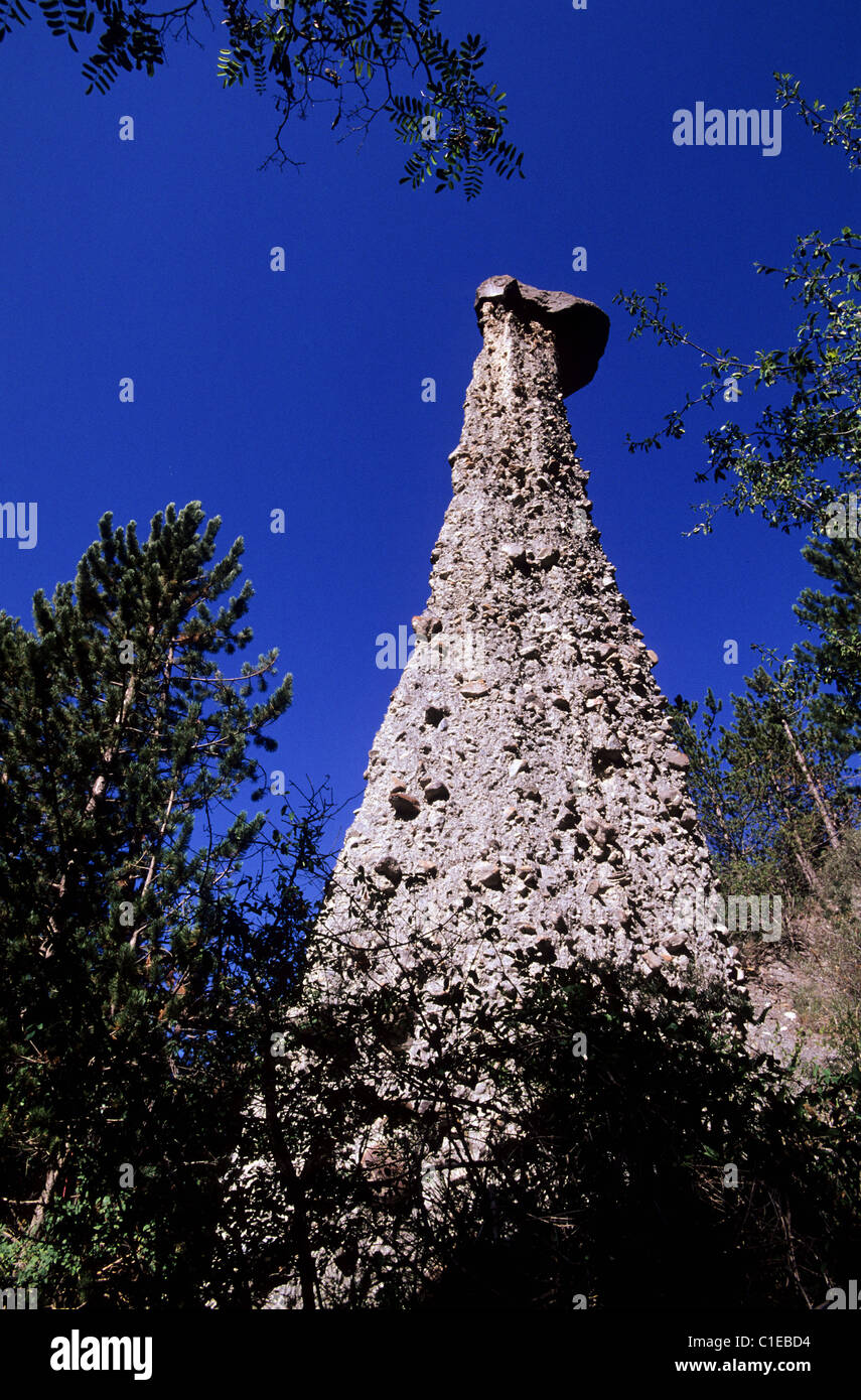 France, Hautes Alpes, Fairy Chimneys of Theus Stock Photo - Alamy