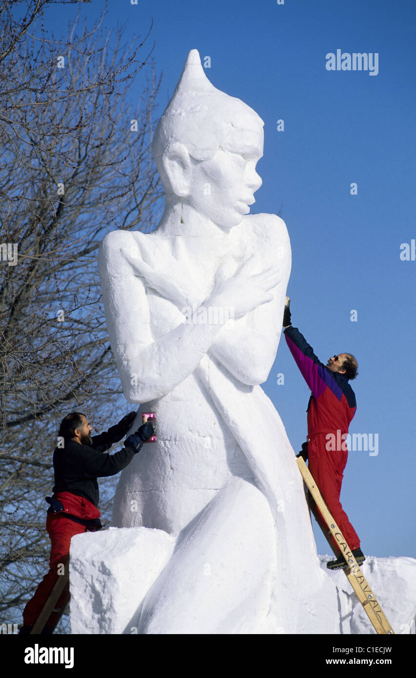 Canada, Quebec Province, Quebec city, carnival, sculpture on ice of the