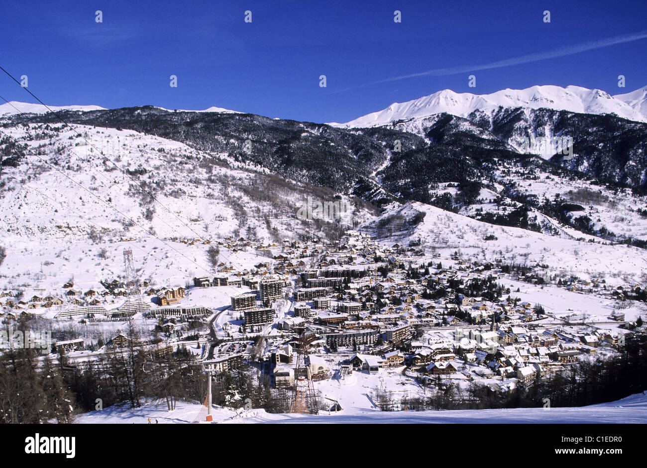 France, Hautes Alpes, Serre Chevalier 1350, Chantemerle ski resort ...