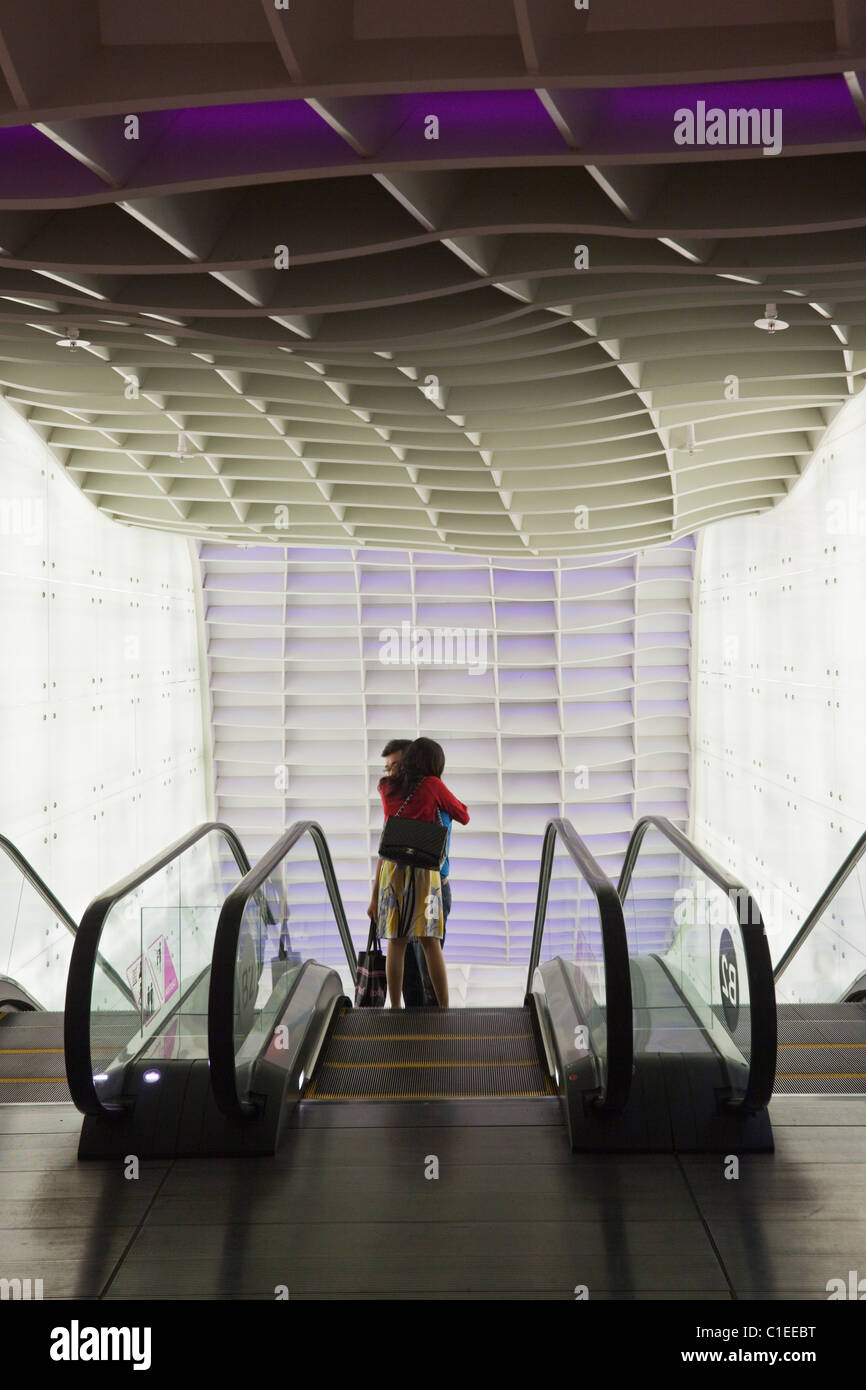Futuristic interior of the ION Orchard Mall, Orchard Road, Singapore Stock Photo