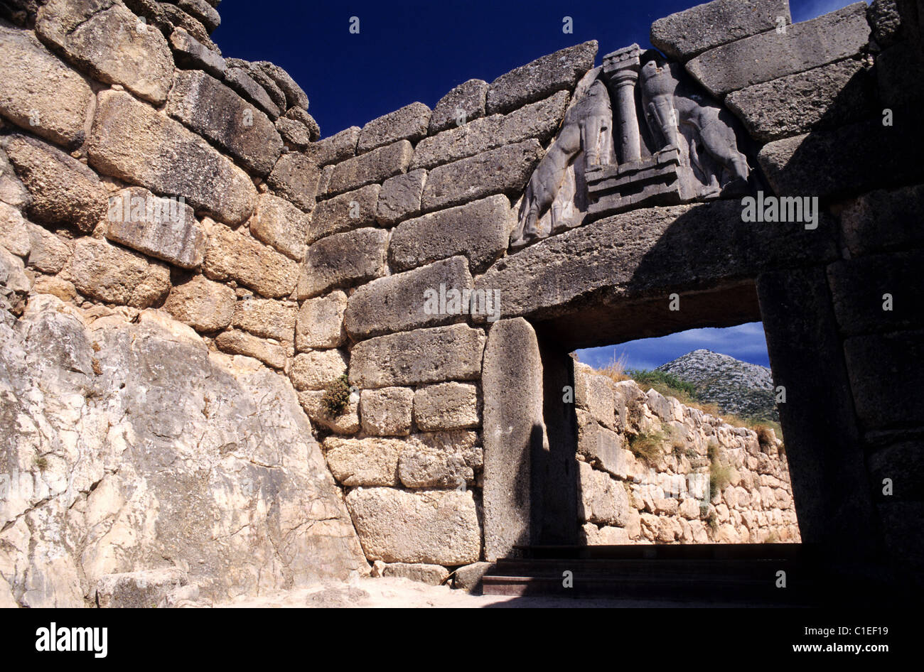 Greece, Peloponese, Mycenae, Lions' gate Stock Photo