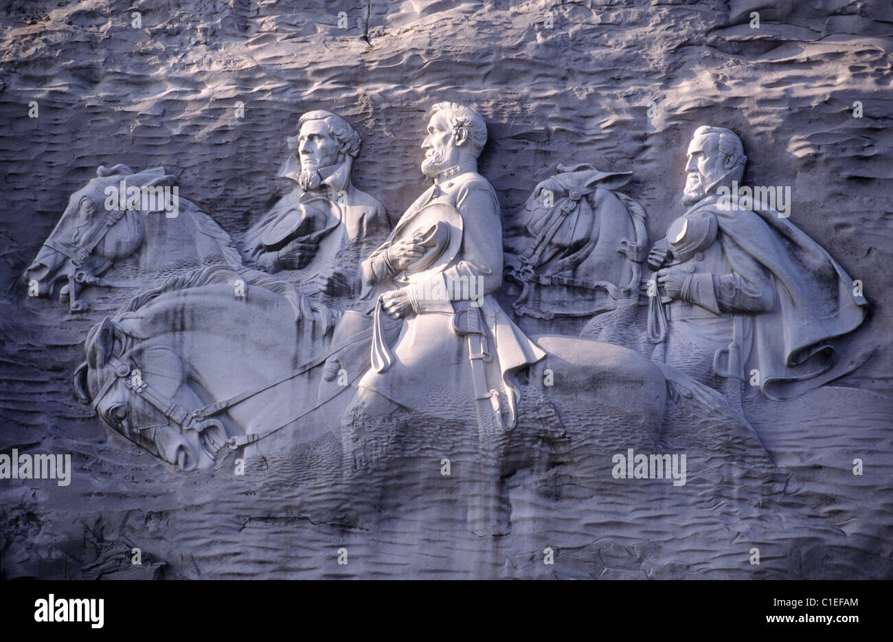United States, Georgia, Atlanta, Stone Mountainî, The Wall of the Confederate Generals Stock Photo