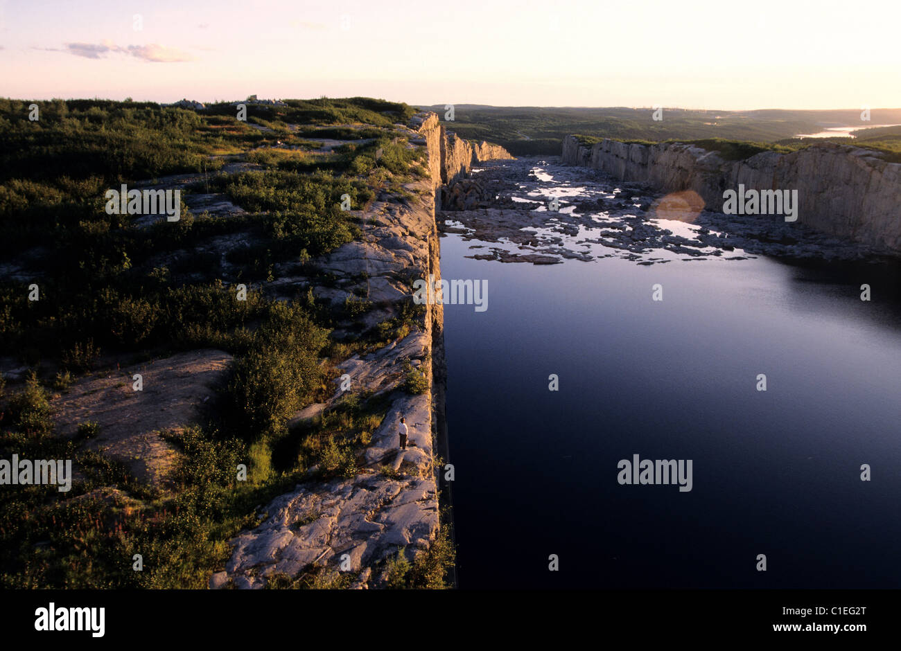 Canada, Quebec Province, barrages of James Bay, sluice of flood of La