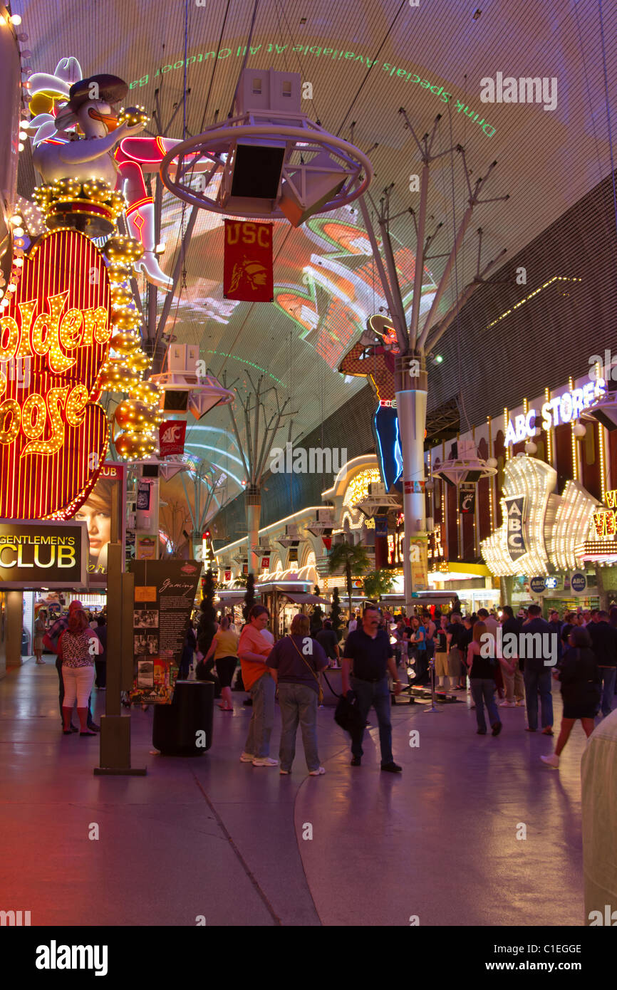 fremont street  las vegas downtown night Stock Photo