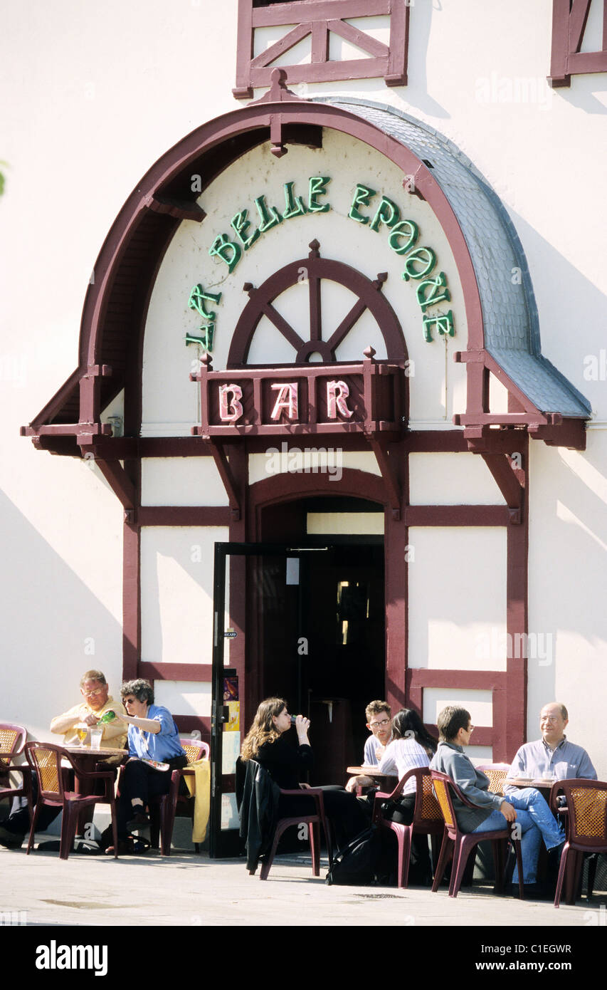 France, Meuse, Verdun, bar's terrace of La Belle epoque Stock Photo Alamy