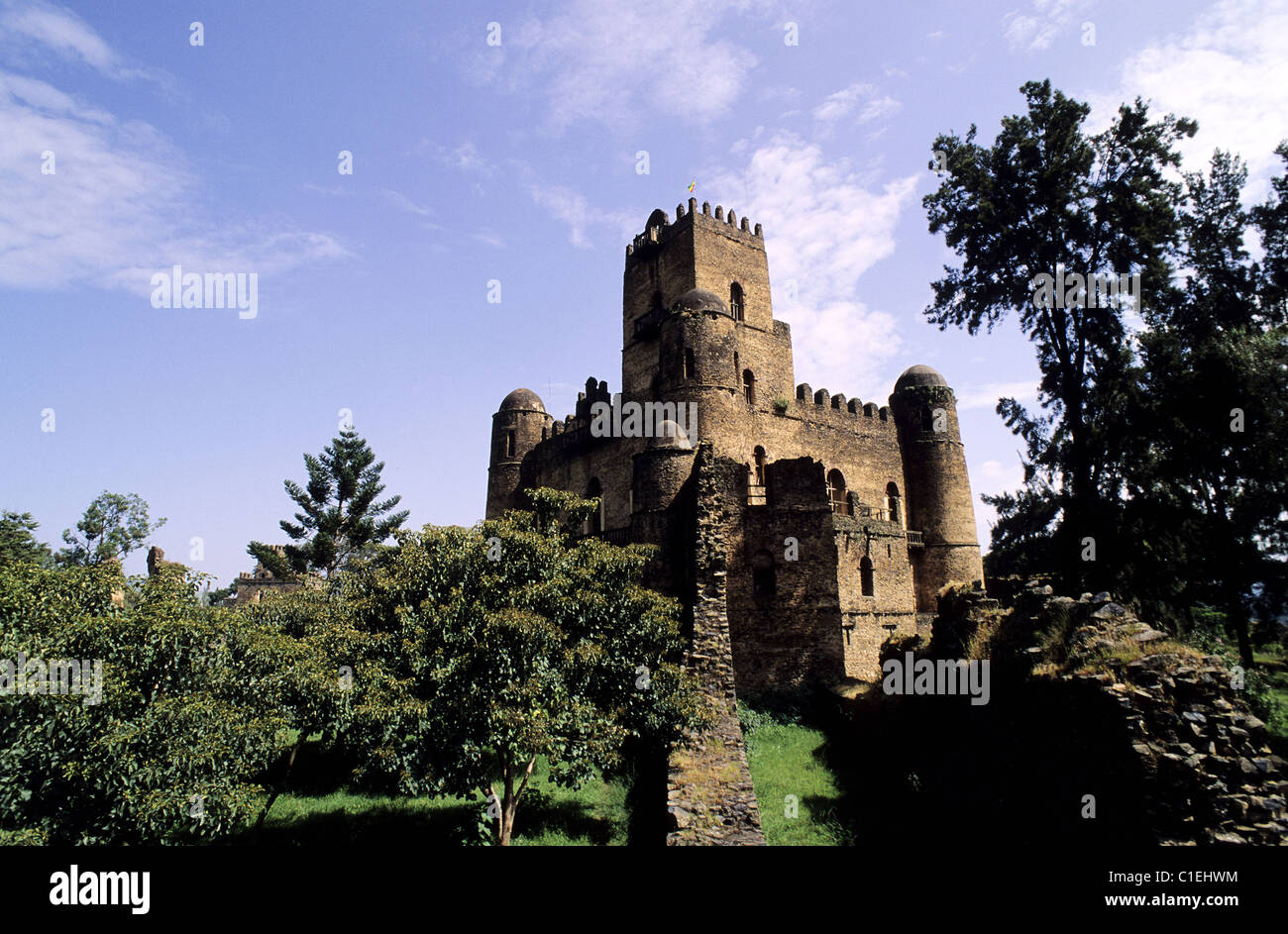Ethiopia, Gondar, City of Gondar, Fasilidas house dating from the
