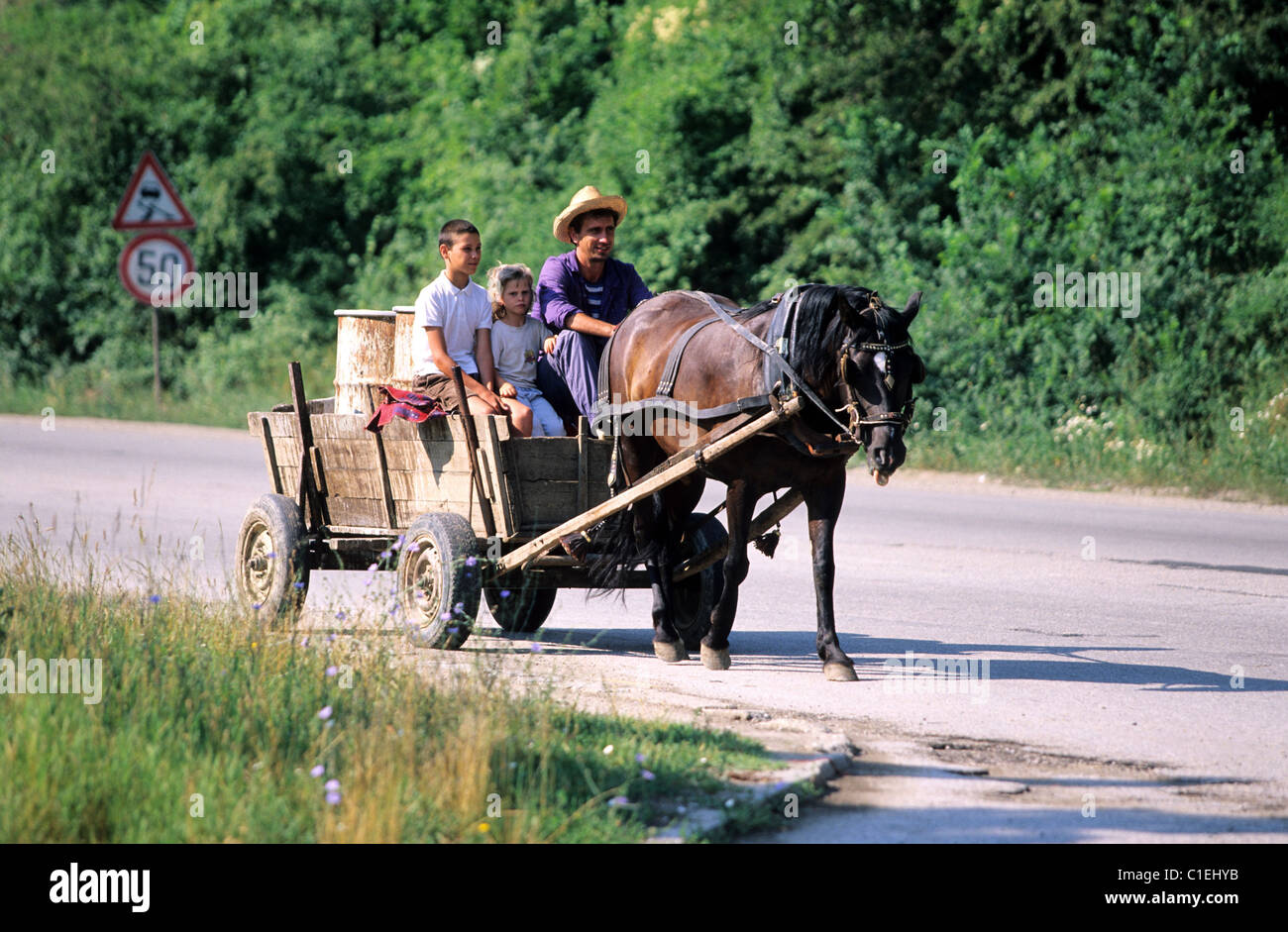 Bulgaria, a horsedrawn carriage Stock Photo Alamy