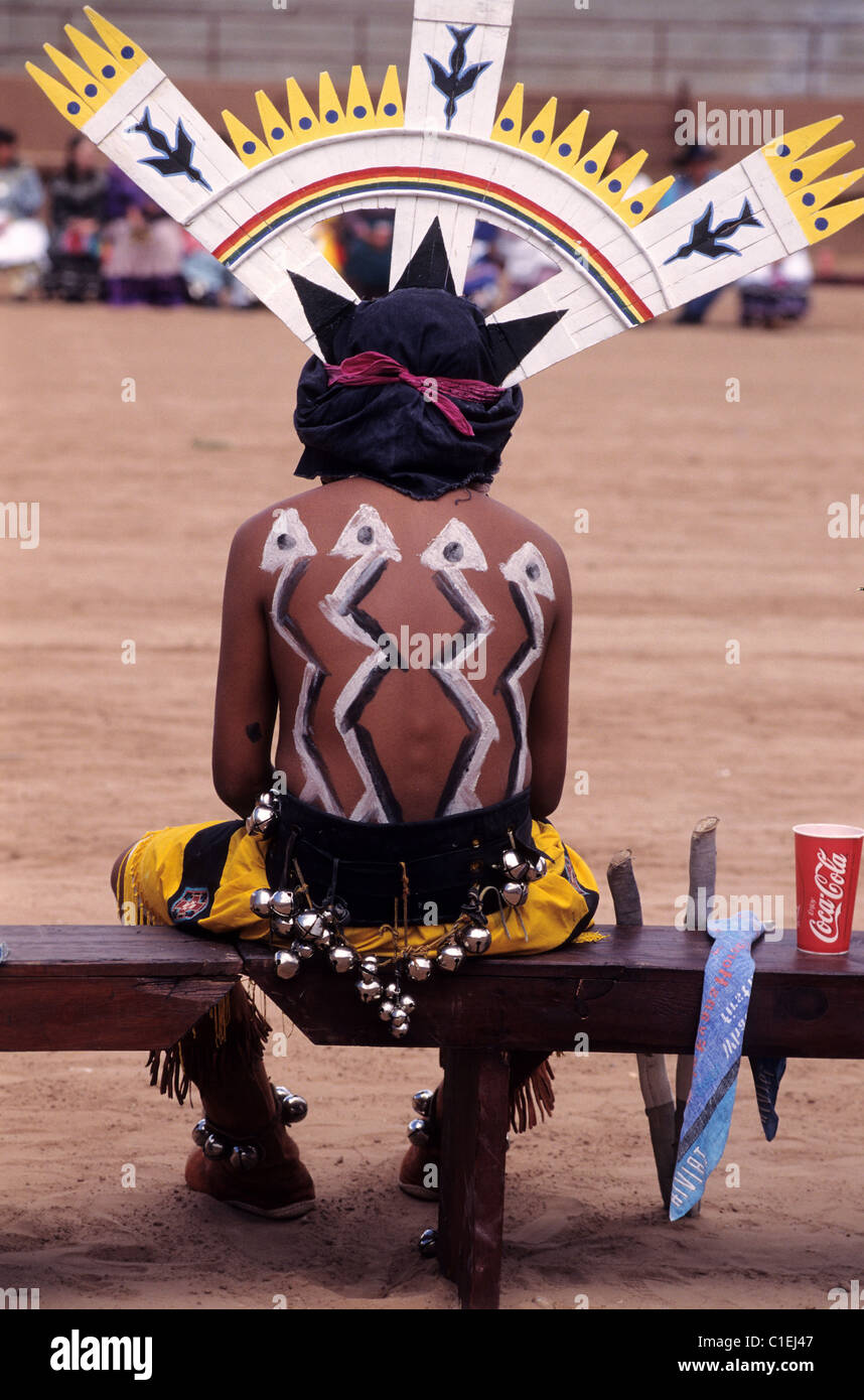 United States, New Mexico, Navajo Nation, Navajo indian during a Pow