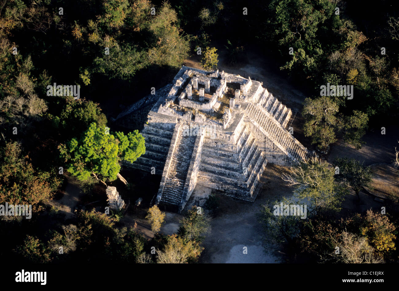 Mexico Yucatan State archaeological site of Chichen Itza listed as World Heritage by UNESCO Ossuary or Grave of the High Priest Stock Photo