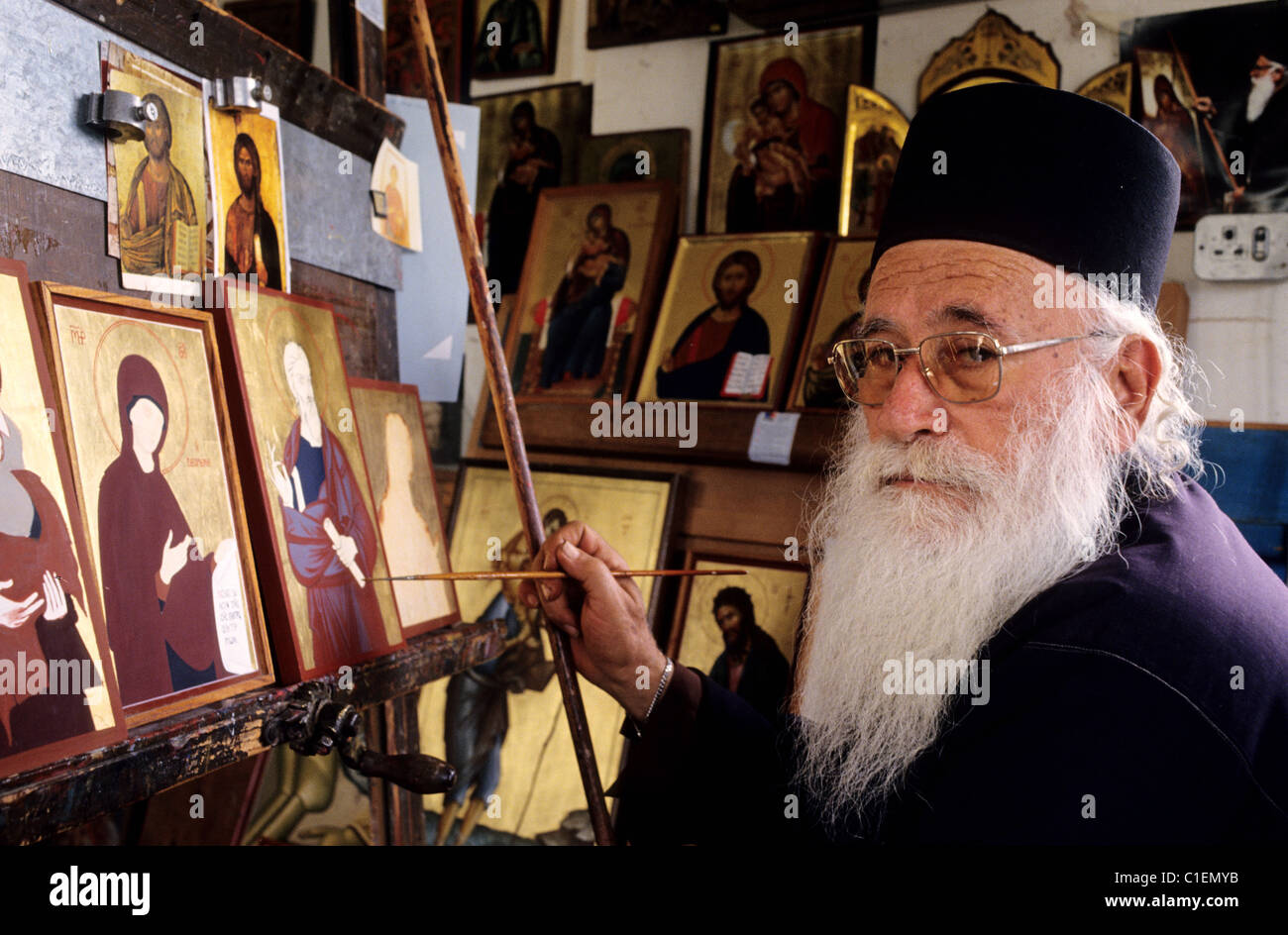 Cyprus, Pope kalikinkos, painter Stock Photo