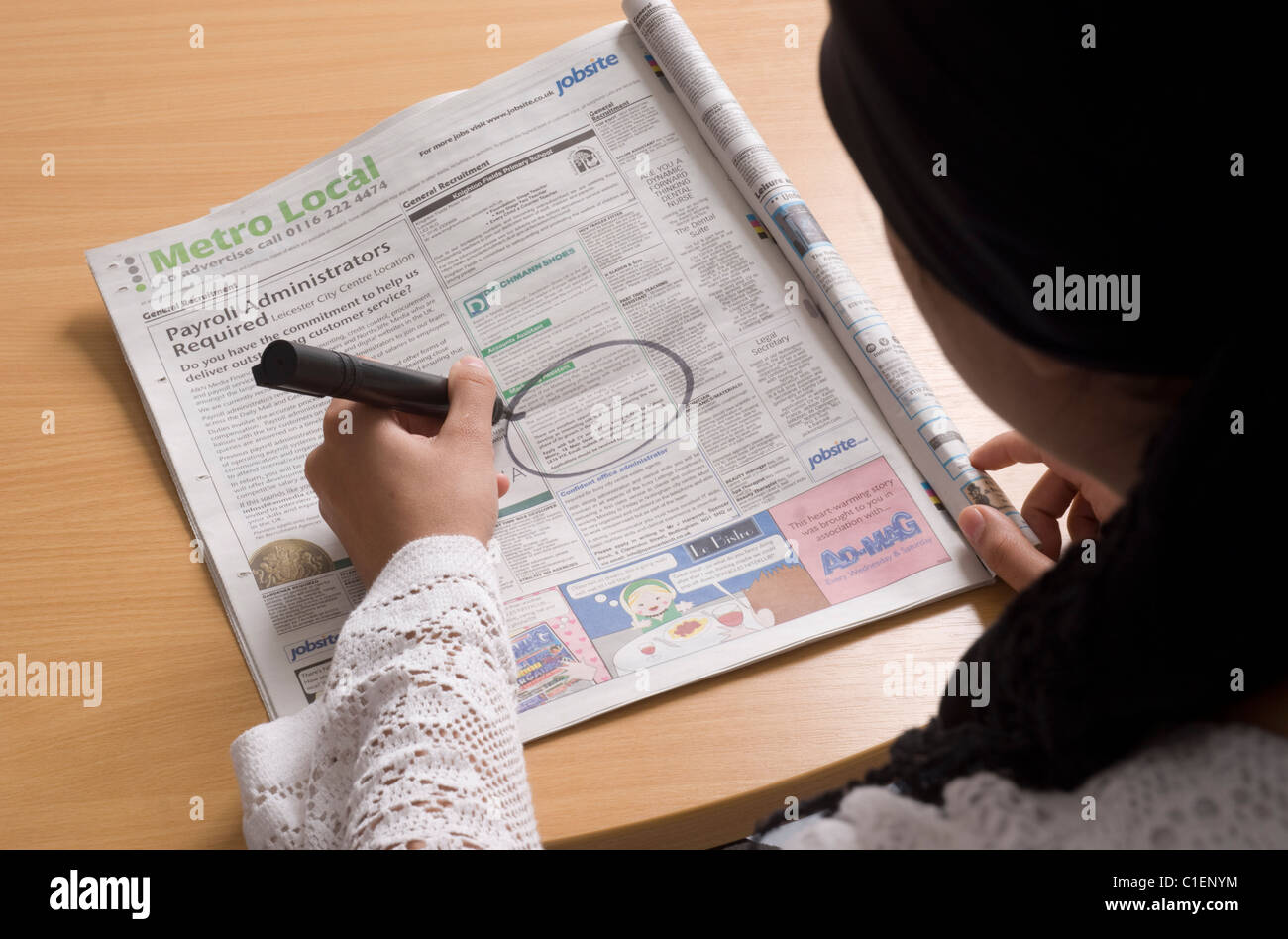 Job Hunting In A Newspaper Stock Photo 35359960 Alamy