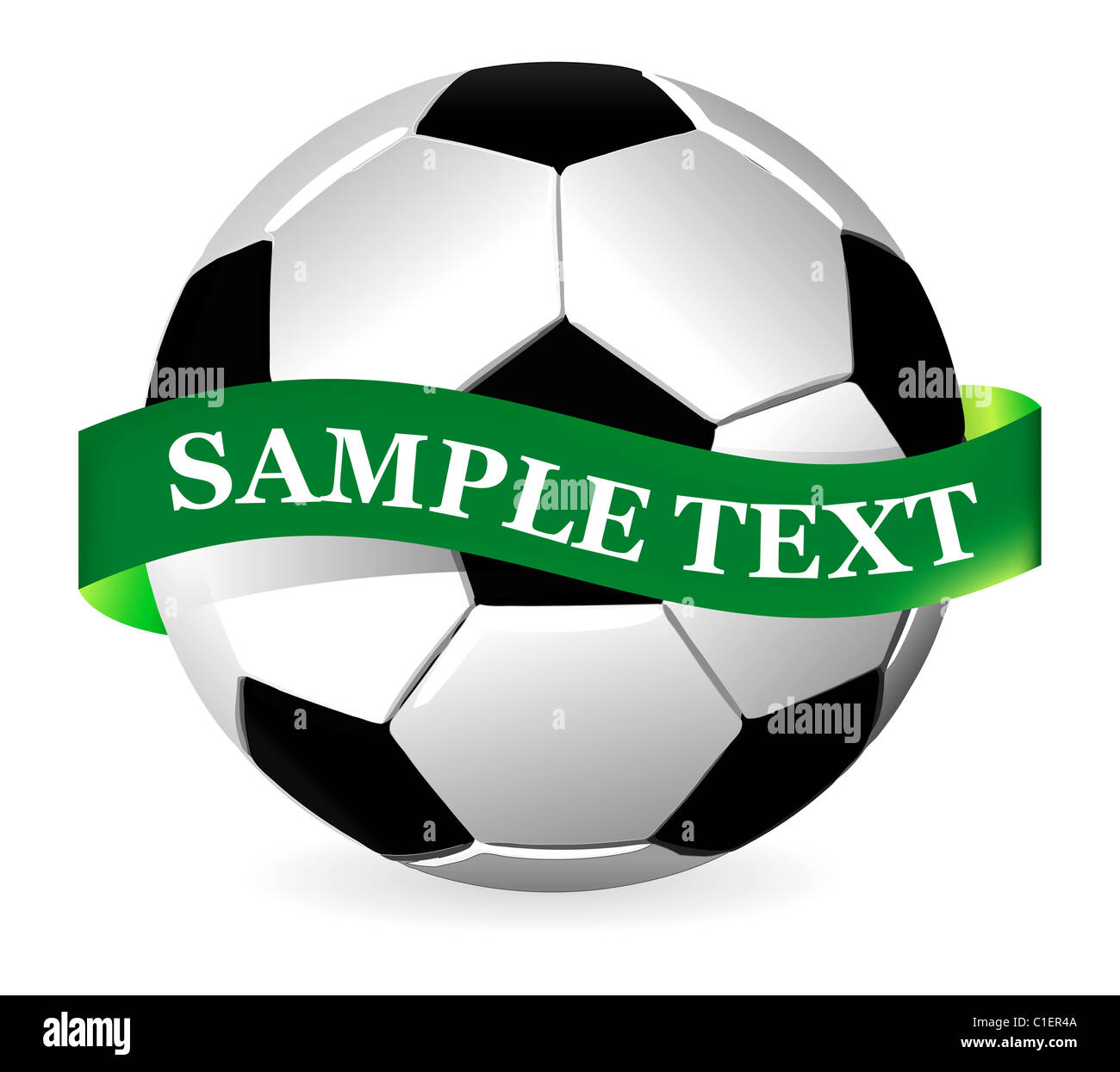 Vector soccer ball with ribbon Stock Photo - Alamy