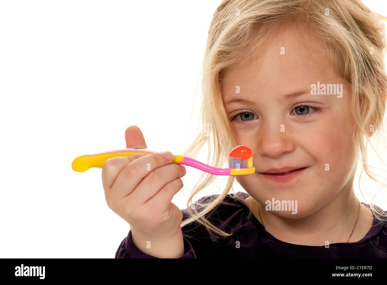 Child when brushing teeth. Dental hygiene and cleaning Stock Photo Alamy