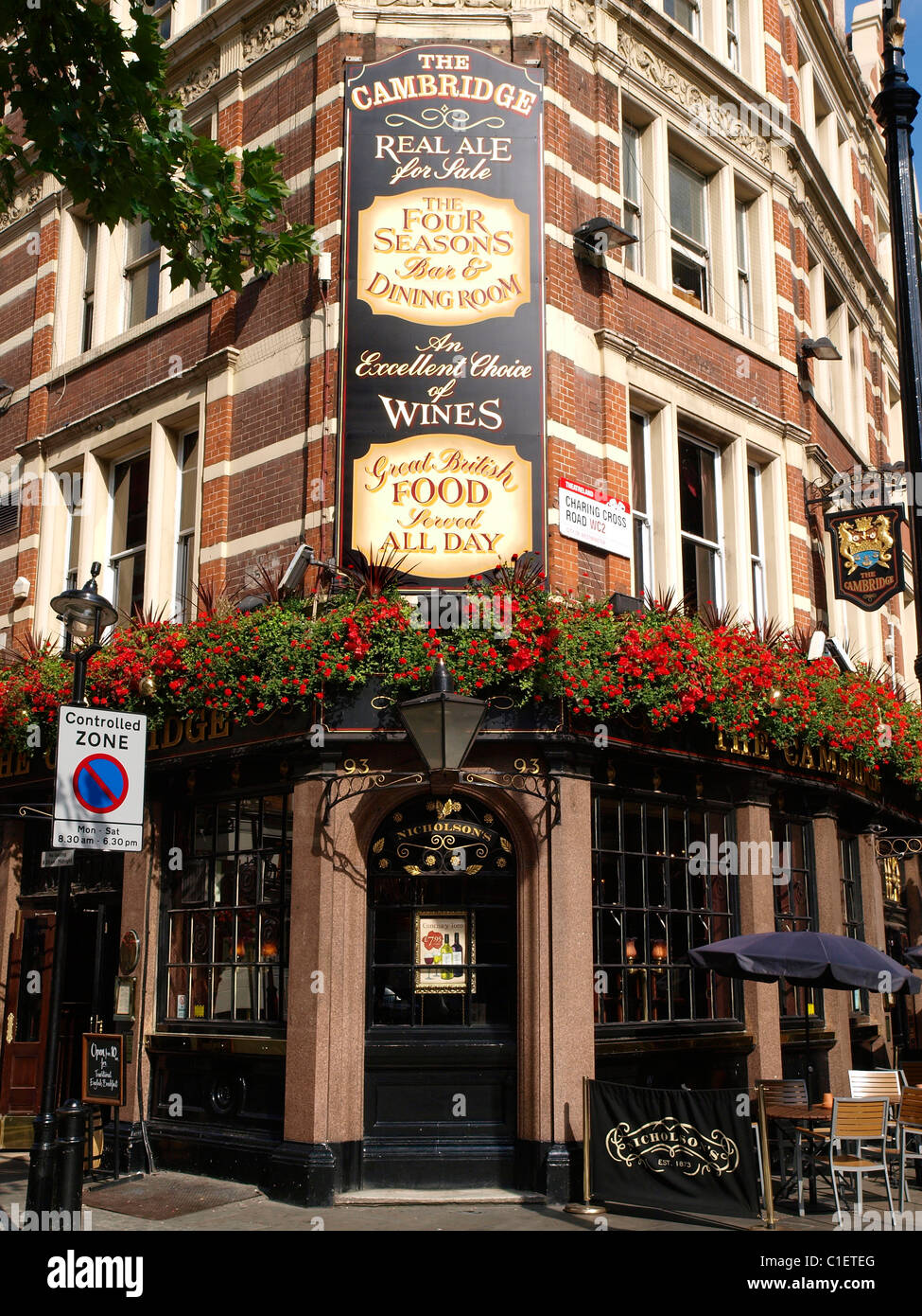 The Cambridge Pub 93 Charing Cross Road London Stock Photo