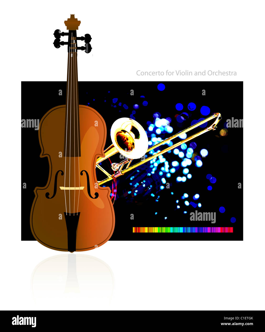 Concerto for Violin and Orchestra Stock Photo
