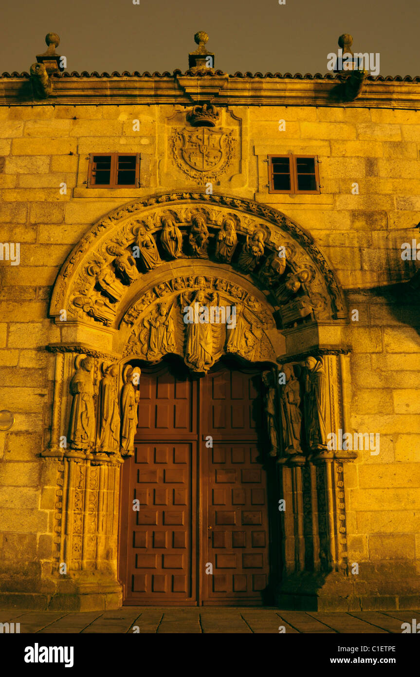 Front facade of the University rector´s building. Santiago de Compostela, Galicia, Spain. Stock Photo