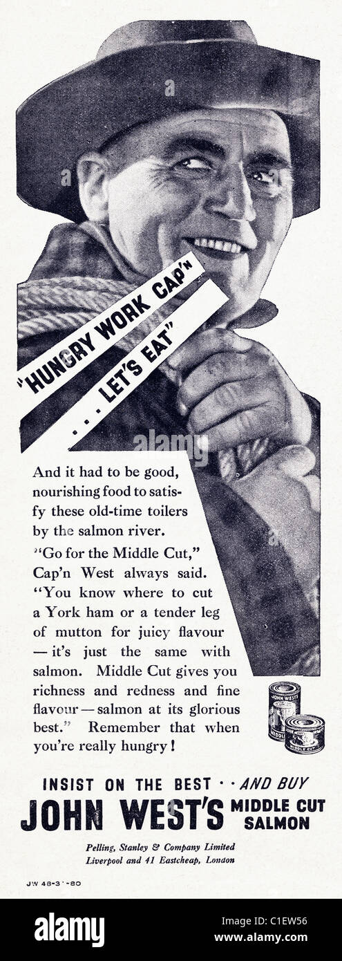 1930s advert in women's household consumer magazine for JOHN WEST SALMON Stock Photo