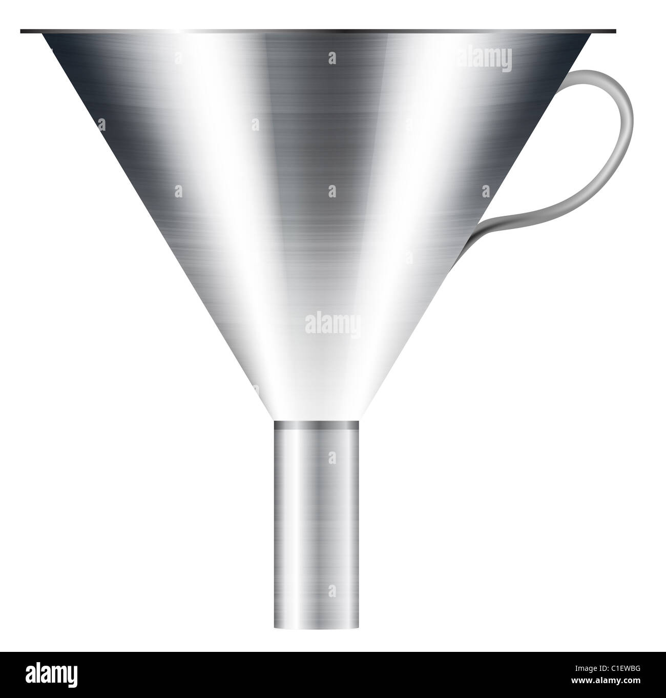 funnel made of stainless steel Stock Photo