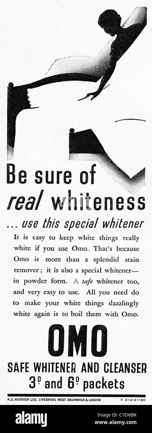 1930s advert in women's household consumer magazine for OMO washing powder Stock Photo
