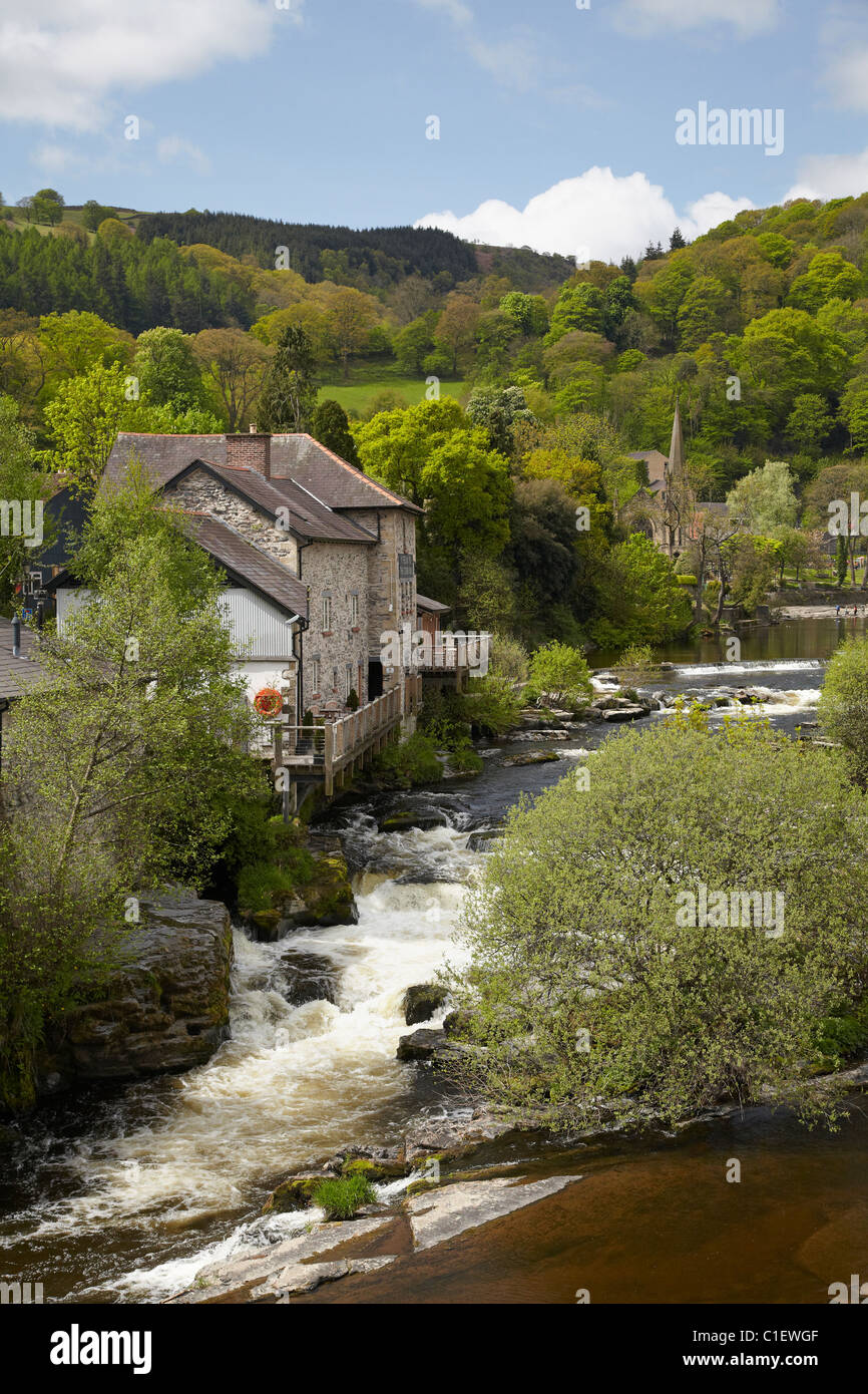 The Corn Mill and River Dee, Llangollen, Denbighshire, Wales, United